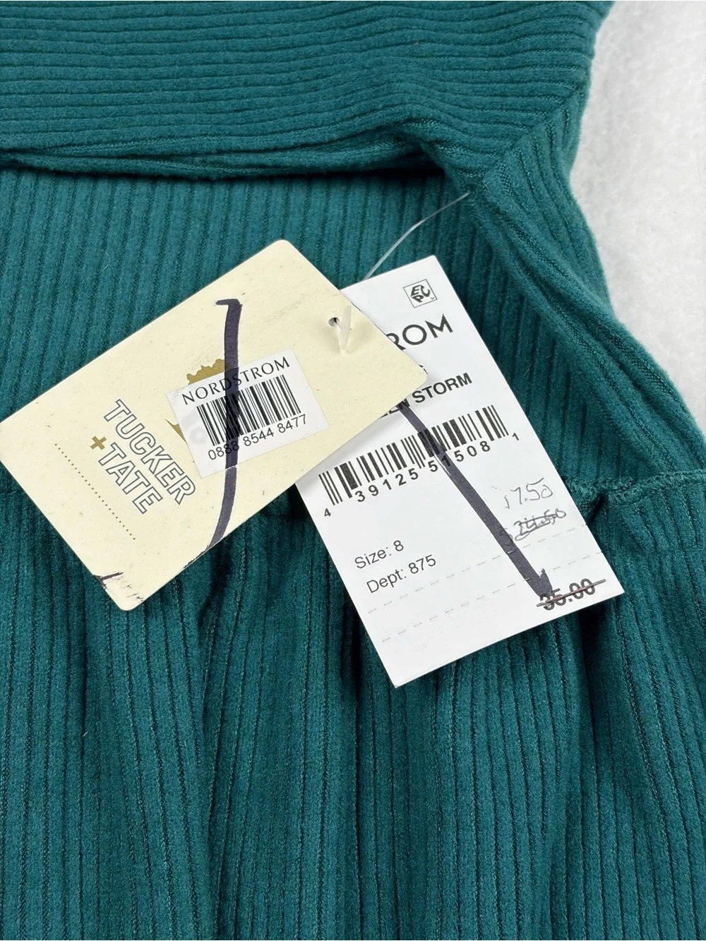 Tucker + Tate Teal Ribbed Long-Sleeve Kids Dress Size‎ 8
